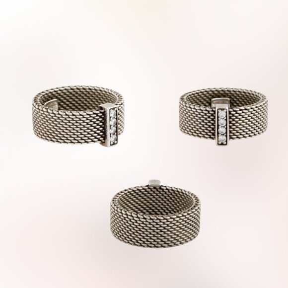 Tiffany & Co. Somerset Band with Diamonds Sterling Silver Size 5 - Picture 1 of 2